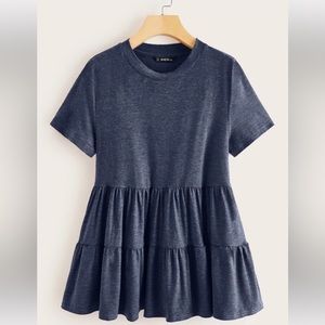 SHEIN plus marled knit smock top